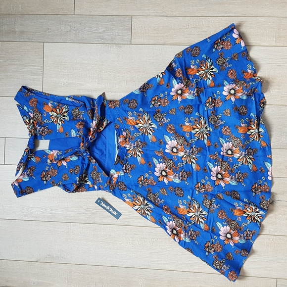 Bursting with Optimism Dark Blue Floral Fit & Flare Sundress by Modcloth Size 4 - Picture 5 of 10